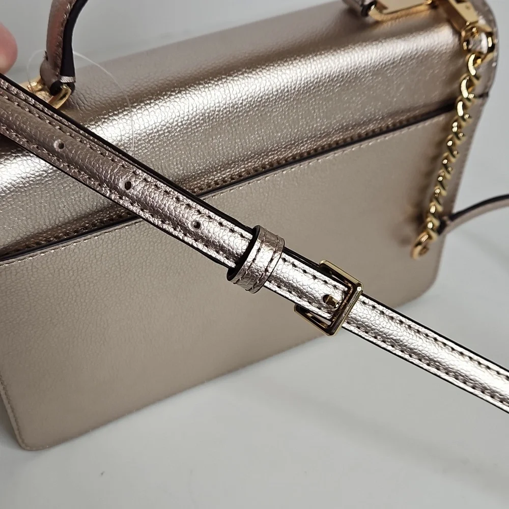 Kate Spade Patterson Drive Embellished Maisie Metallic Blush Crossbody Bag - Picture 7 of 11